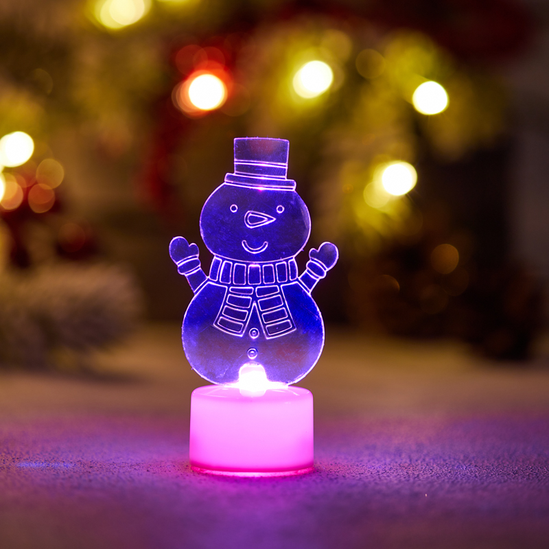NEON-NIGHT Фигура светодиодная на подставке &quot;Снеговик с шарфом 2D&quot;, RGB