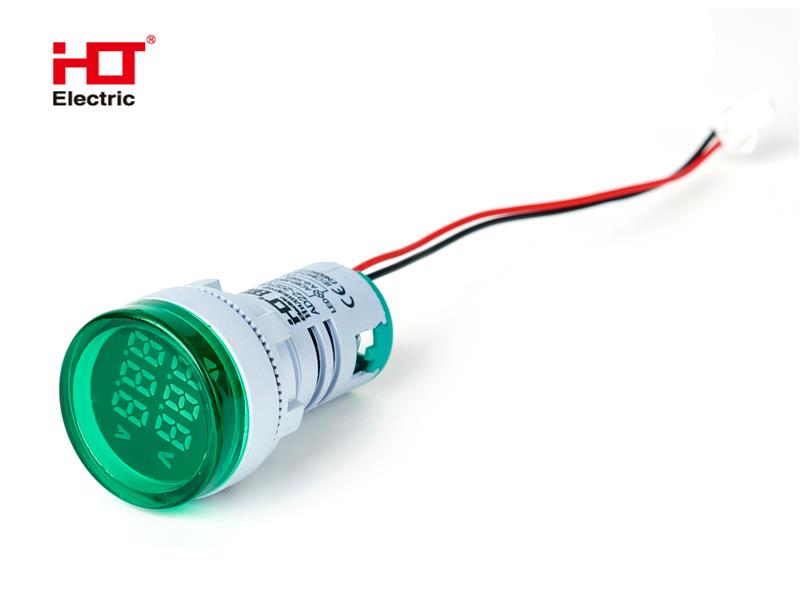 Индикатор значения тока и напряжения AD-22 (LED) d22мм зеленый IP54 HLT
