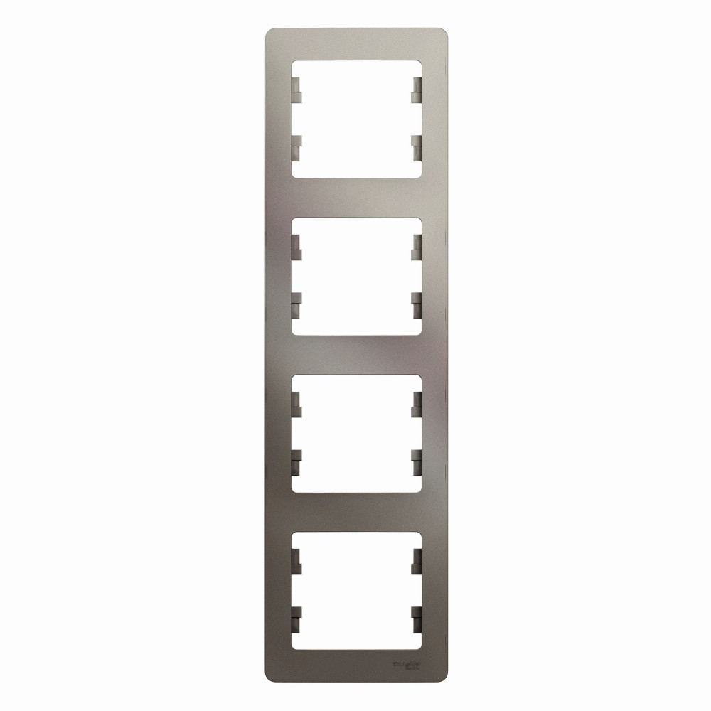 SE Glossa 4-постовая Рамка, вертикальная, платина
