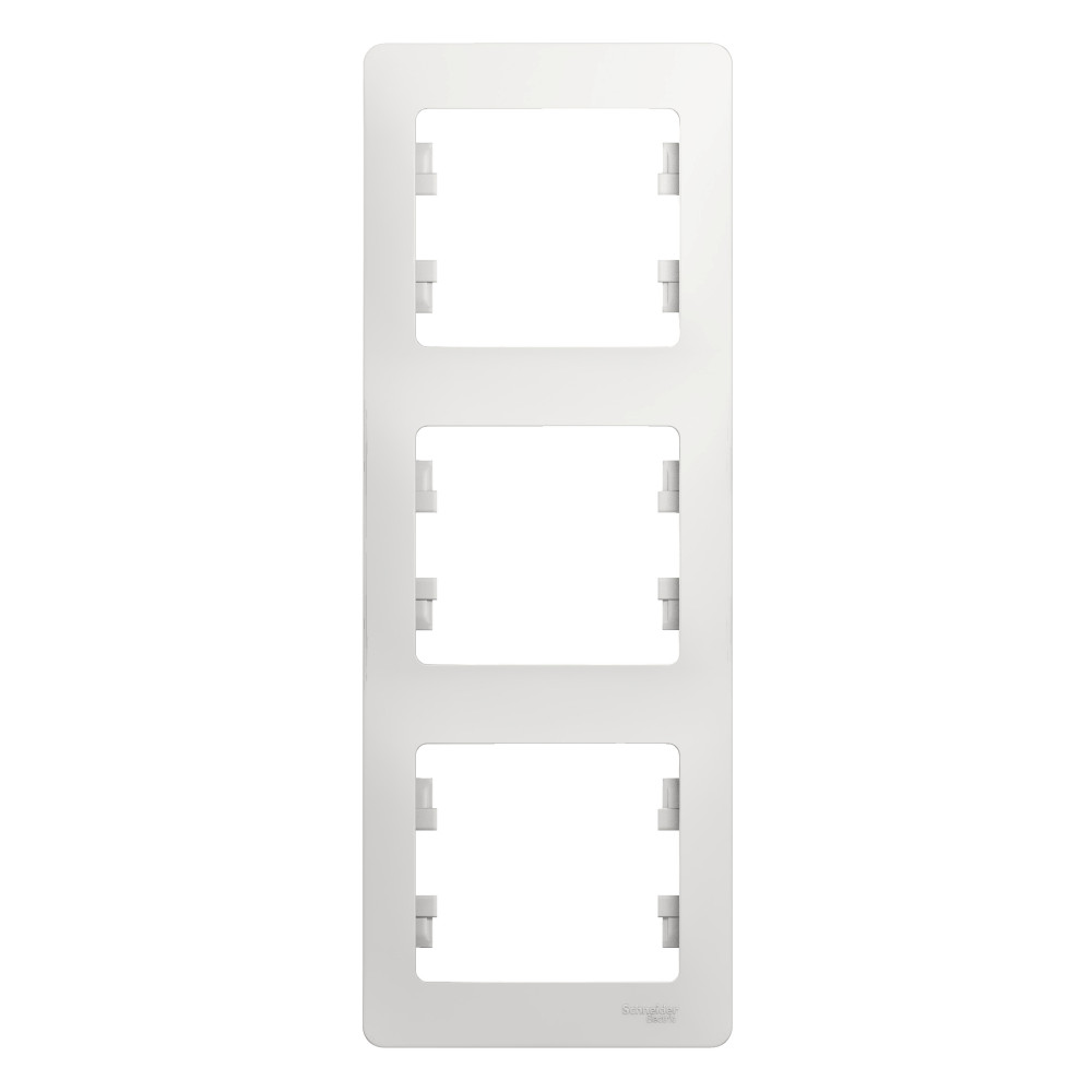 SE Glossa 3-постовая Рамка, вертикальная, белый