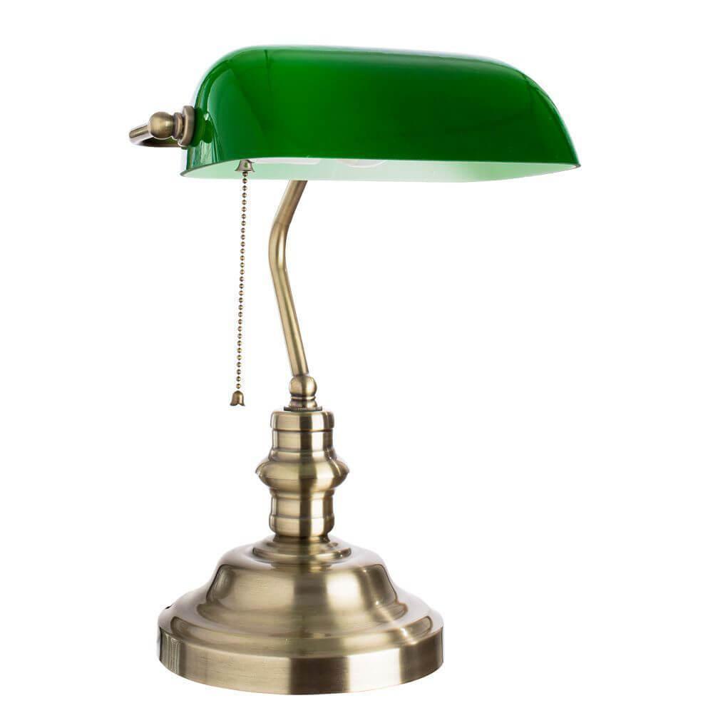 Arte Lamp Banker Бронза/Зеленая Лампа настольная офисная 1x60W 1xE27