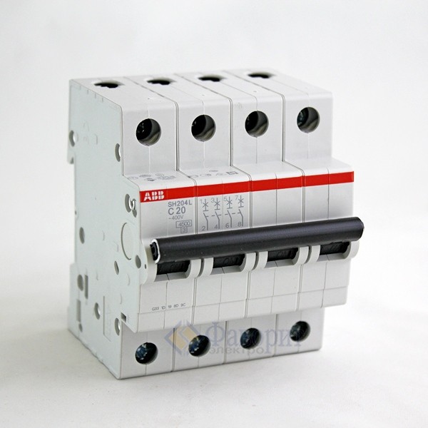 ABB Выключатель автоматический 4-полюсной SH204 C 16