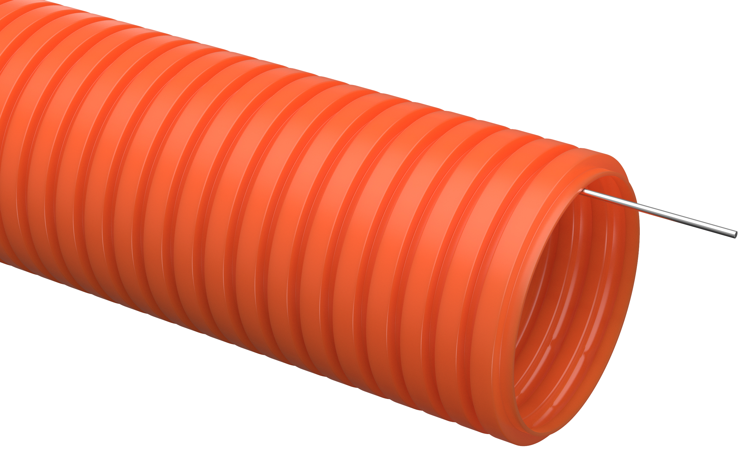 Труба гофрированная ПНД IEK d 50 мм ELASTA с зондом оранжевая тяжелая (15м)