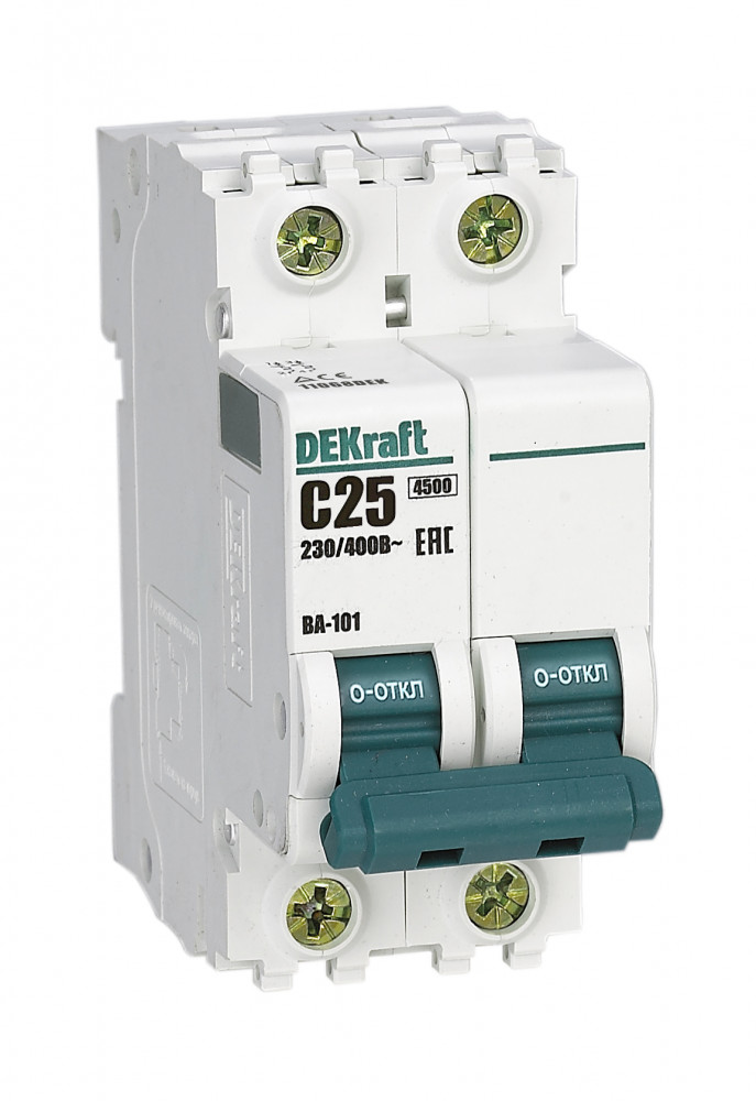 DEKraft ВА-101 Автоматический выключатель 2Р 25А (C) 4,5кА