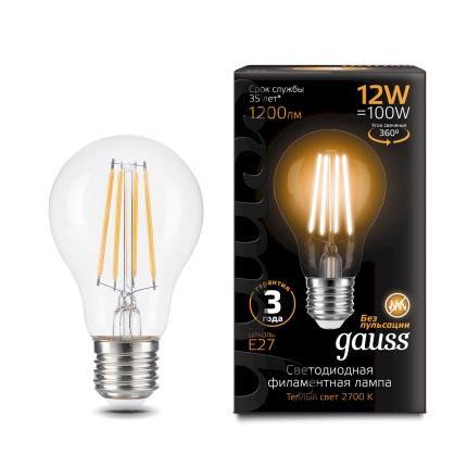 Gauss Лампа Filament А60 12W 1200lm 2700К Е27 LED