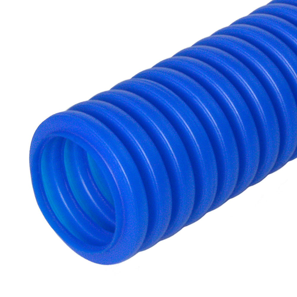 Труба гофрированная ПНД Промрукав d 50 мм защитная для МПТ (пешель) синяя 39,6 (15м/660м уп/пал)