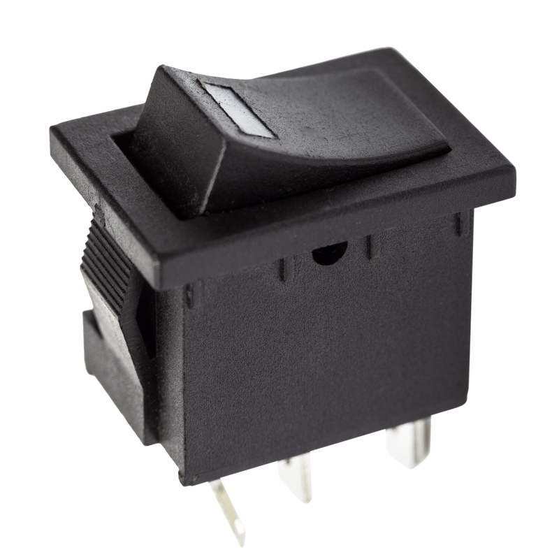 Выключатель клавишный 12V 15А (3с) ON-OFF черный с подсветкой Mini Rexant