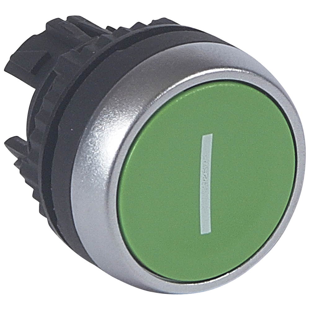 Legrand Osmoz Кнопка с пружинным возвратом ∅ 22,3 для компл. потайная головка без подсв. зеленый с маркеровкой ''I''