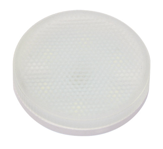 Jazzway Лампа светодиодная (LED) «таблетка» d74мм GX53 100° 6Вт 220-230В матовая тепло-белая желтая 3000К