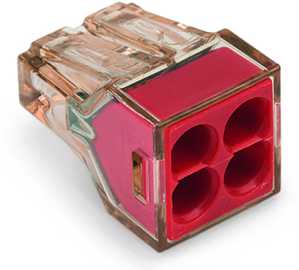 Wago клеммы для распределительных коробок; для одножильных проводников; макс. 4 мм²; 4-проводн.; коричневый прозрачный корпус