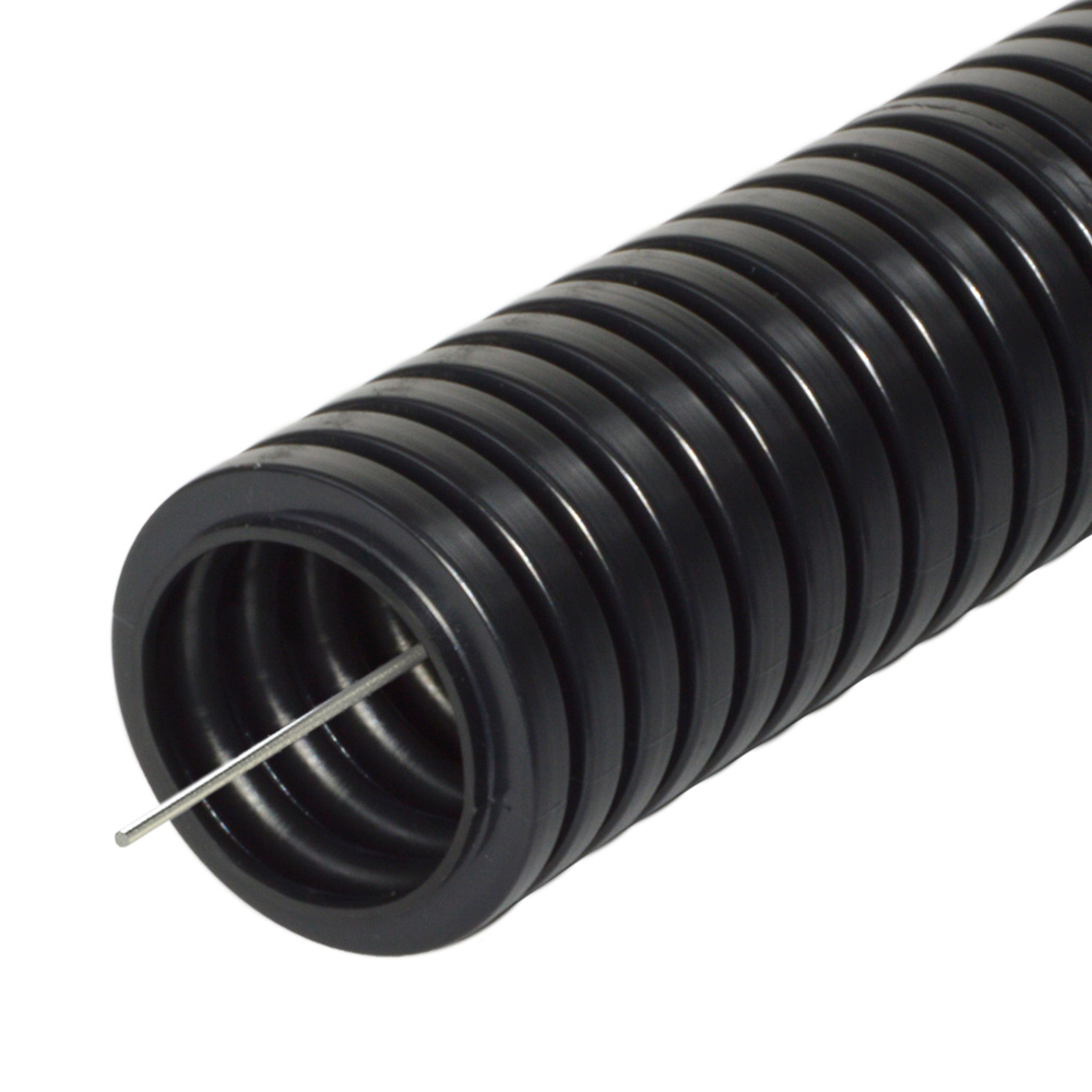 Труба Промрукав d 32 мм гофрированная безгалогенная (HF) стойкая к ультрафиолету черная с/з (25м/1375м уп/пал)