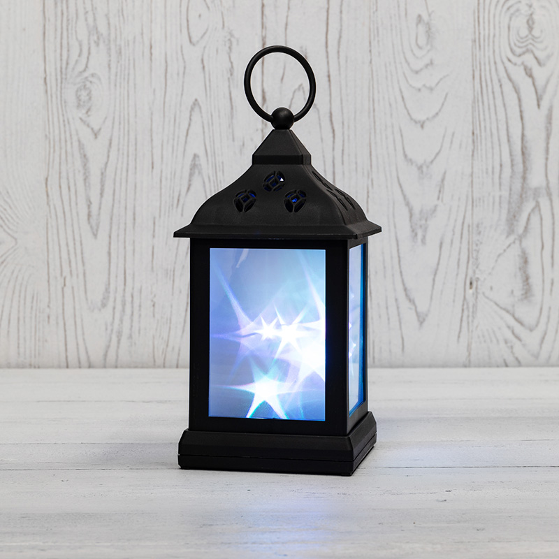 NEON-NIGHT Декоративный фонарь 11х11х22,5 см, черный корпус, цвет свечения RGB с эффектом мерцания