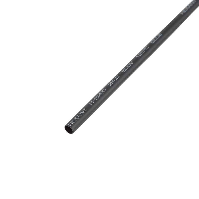 Термоусадочная трубка клеевая 4,0/1,0 мм, (4:1) черная, упаковка 10 шт. по 1 м Rexant