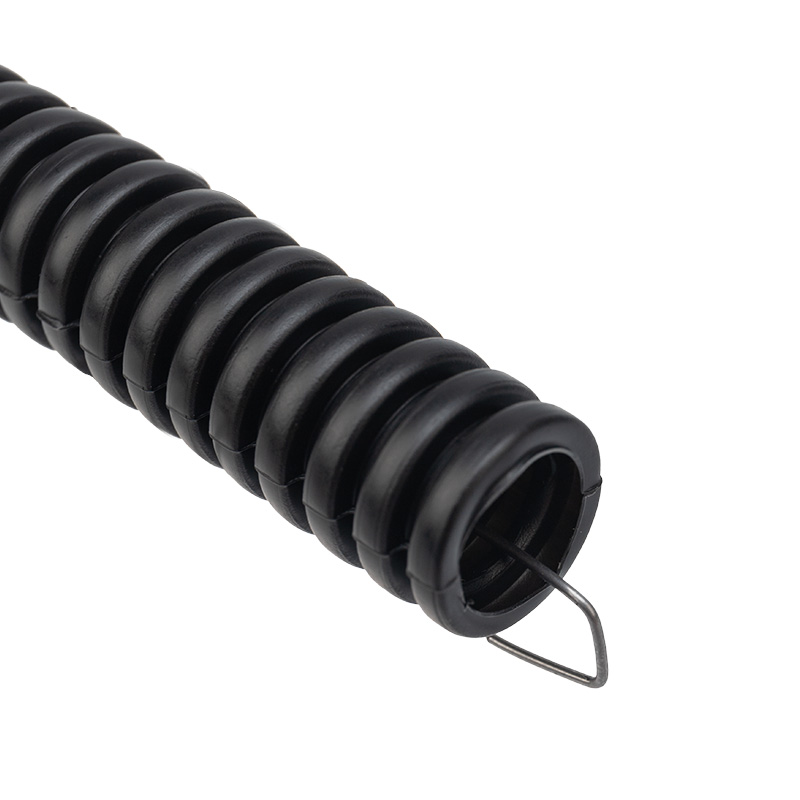 Труба ПНД гофрированная Rexant d 20 мм с зондом, черная, (бухта 50 м/уп.)