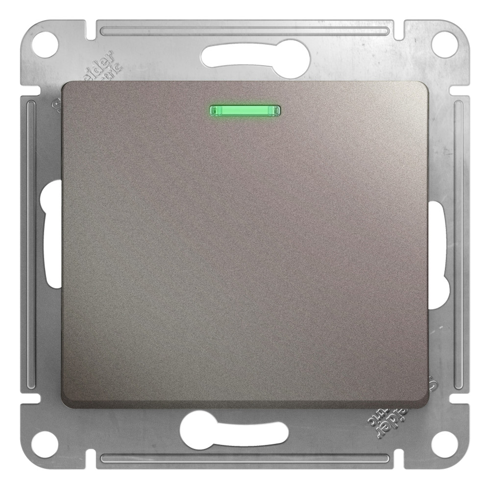 SE Glossa 1-клавишный Выключатель с подсветкойкой, сх.1а, 10AX, механизм, платина