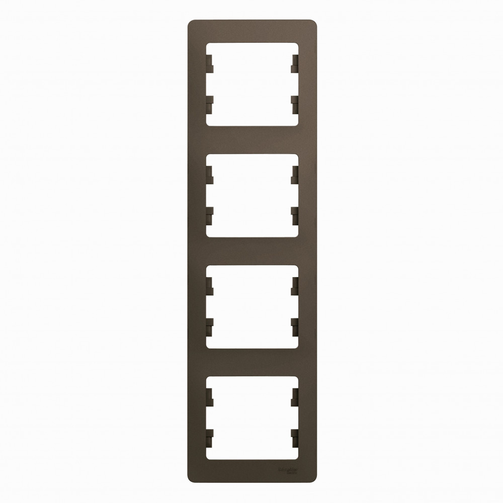 SE Glossa 4-постовая Рамка, вертикальная, шоколад