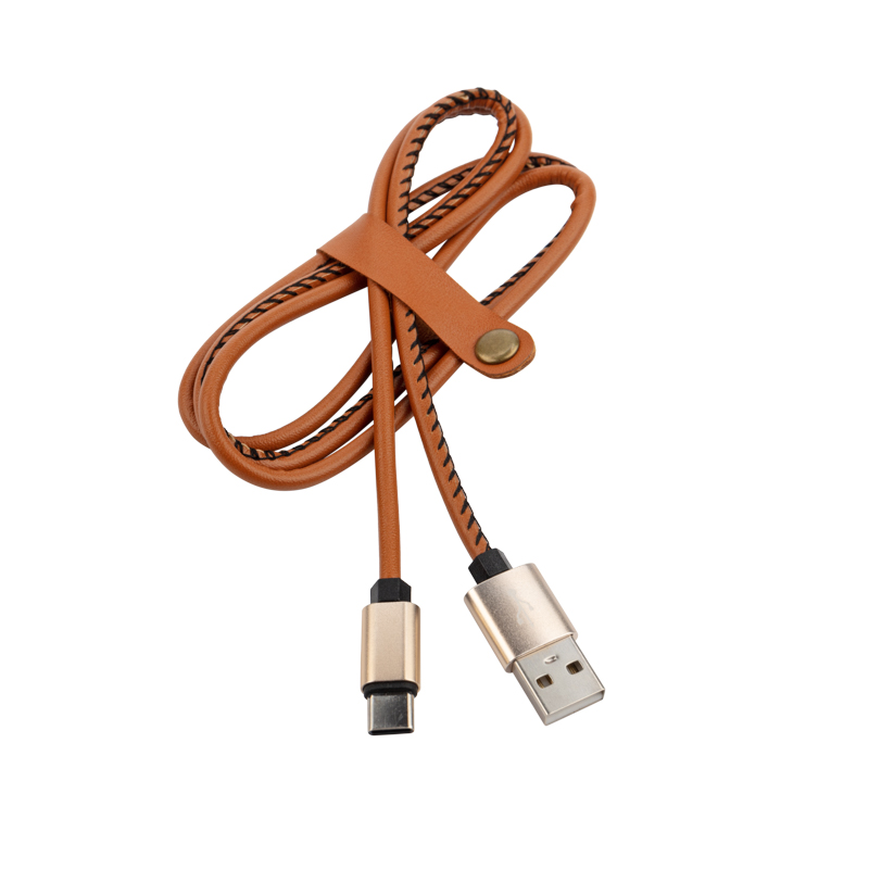 Кабель USB-Type-C 2A/1m/leather/brown/ Rexant