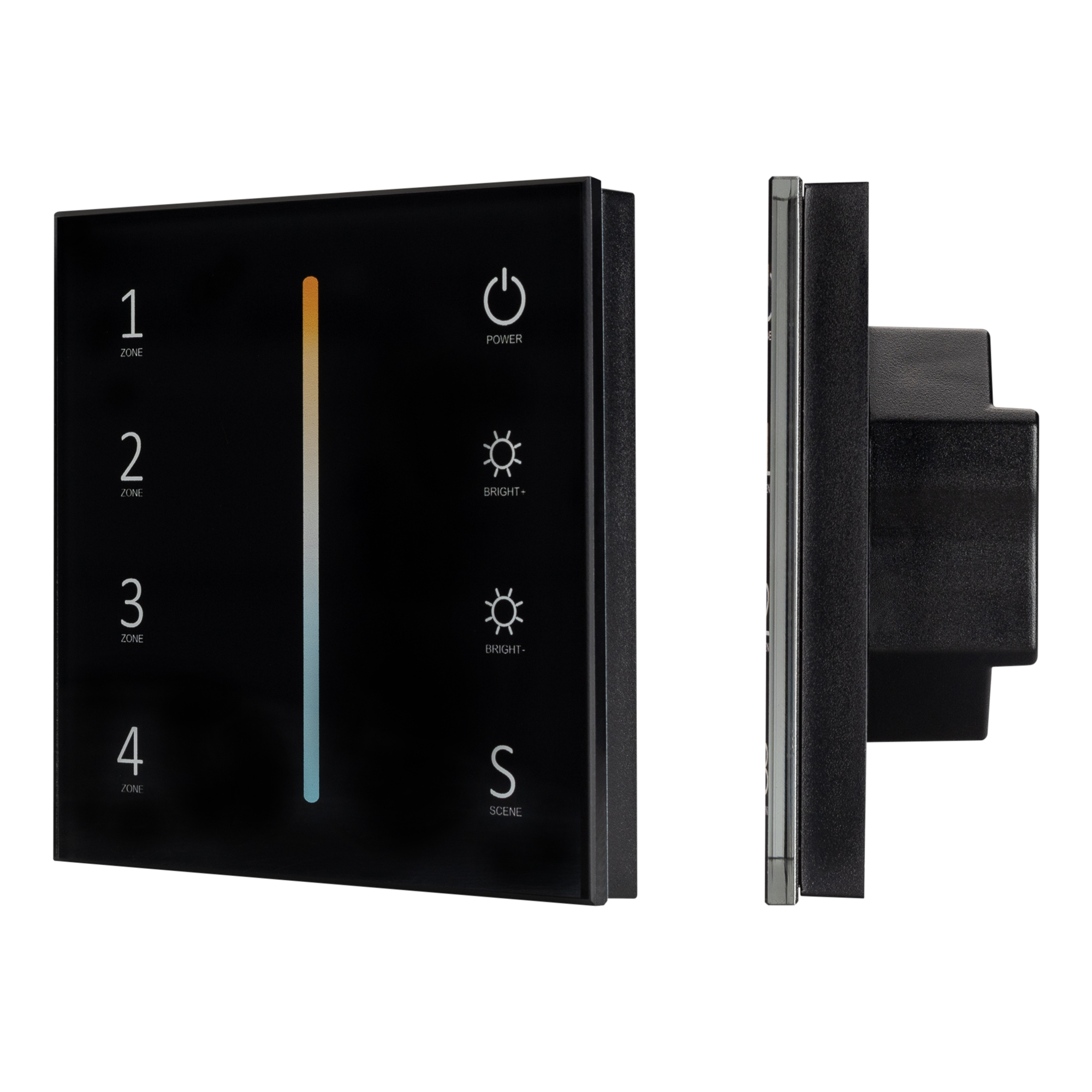 Arlight Панель Sens SMART-P43-MIX Black (230V, 4 зоны, 2.4G) (IP20 Пластик, 5 лет)