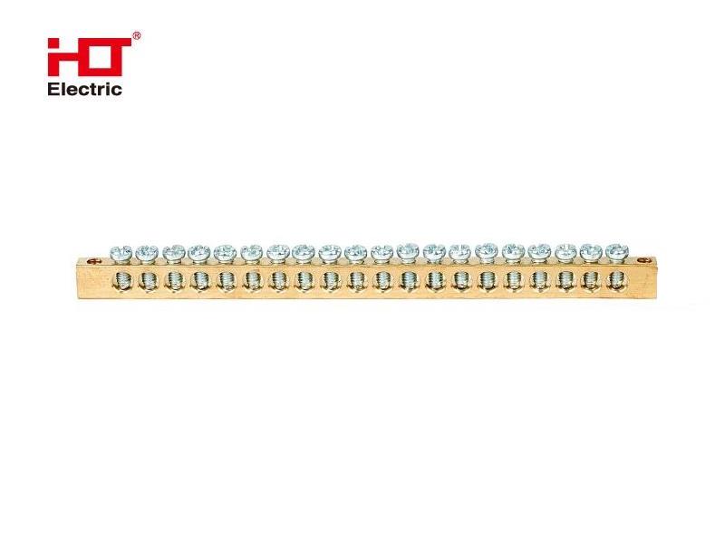 Шина PEN "земля-ноль" 6х9мм 20/2 (20групп/креп по краям) HLT