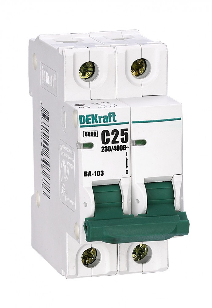 DEKraft Автоматический выключатель 2Р 3А х-ка C ВА-103 6кА