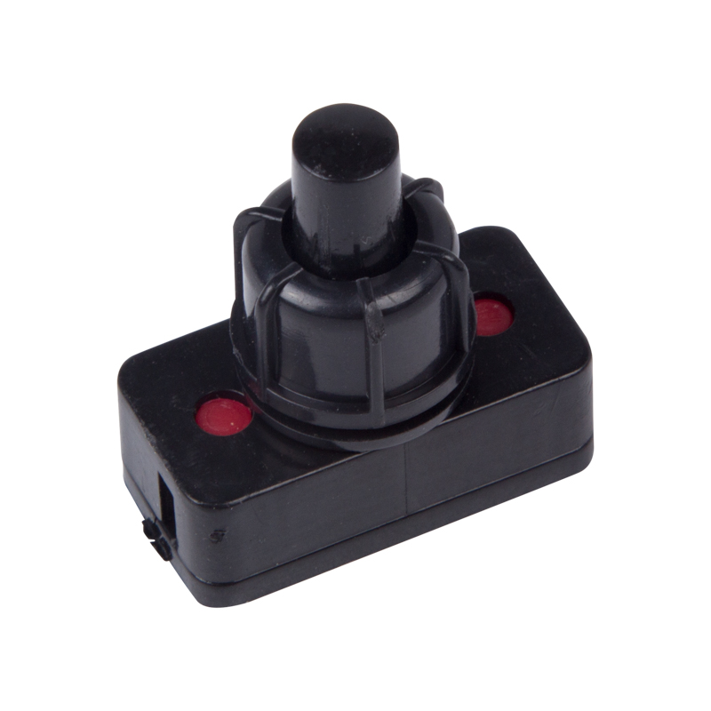 Выключатель-кнопка 250V 1А (2с) ON-OFF черный (для настольной лампы) Rexant