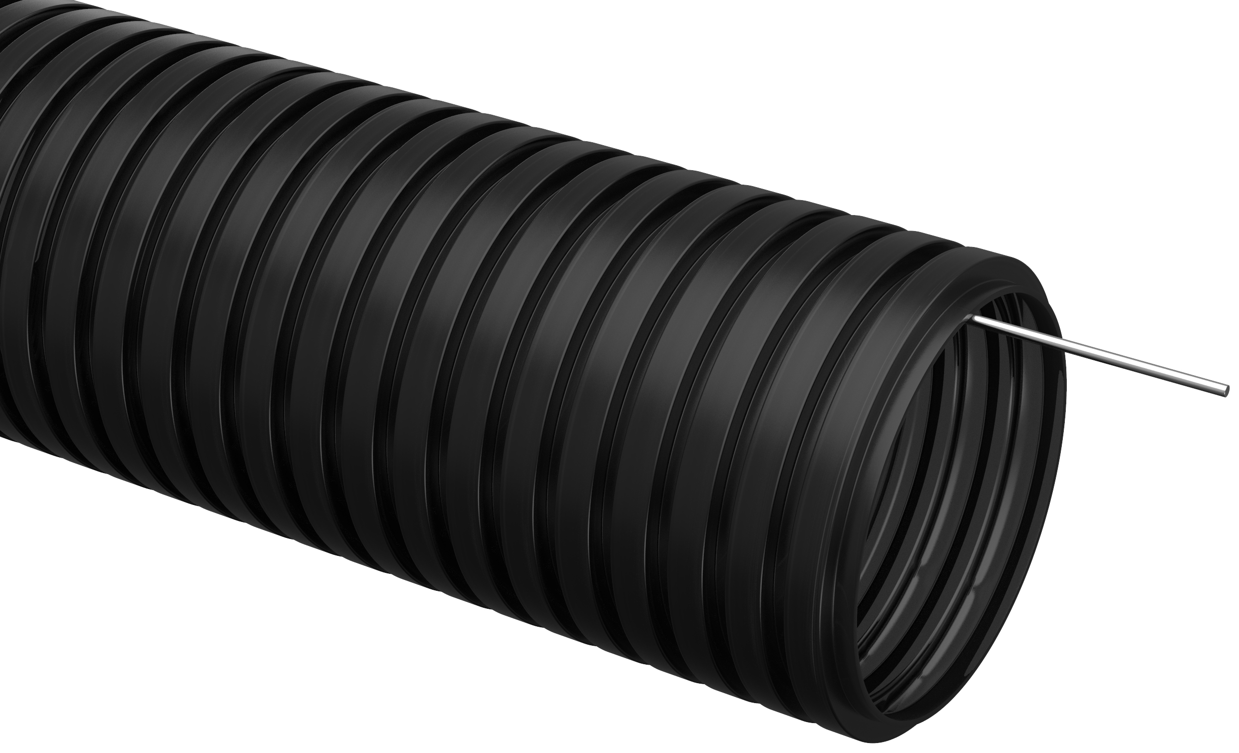 Труба гофрированная из ПНД IEK ELASTA d 20 с зондом (50 м) черный