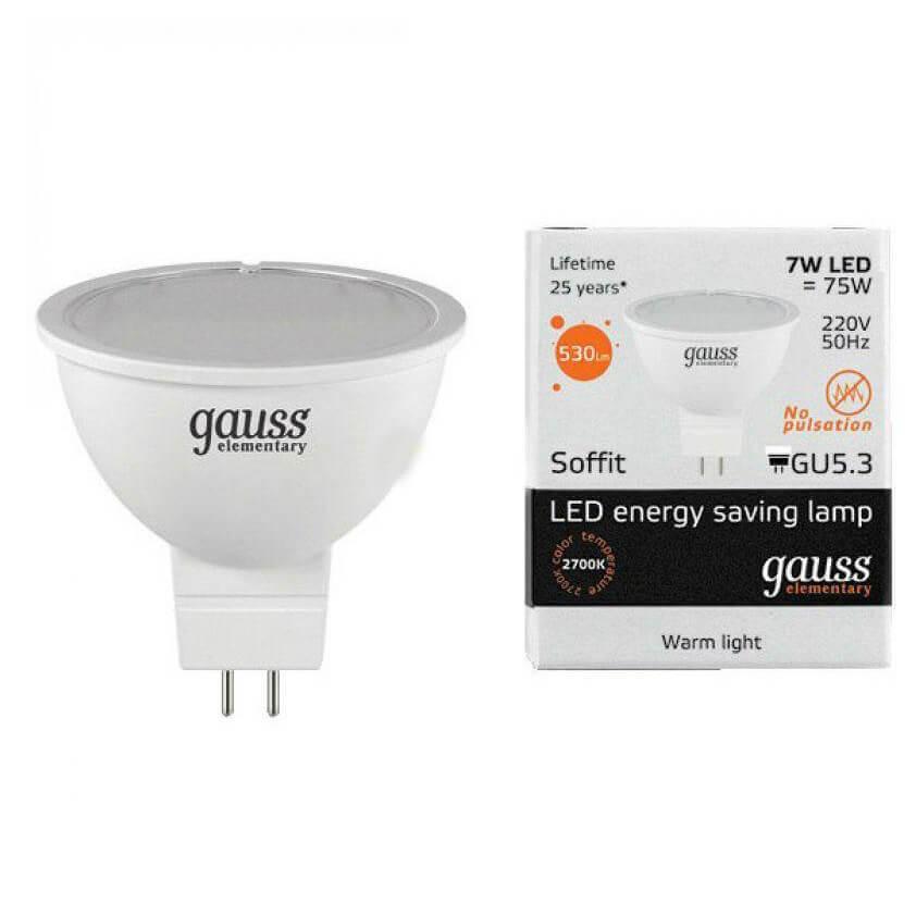 Gauss Лампа Elementary MR16 7W 530lm 3000K GU5.3 LED