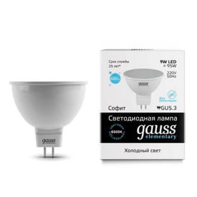 Gauss Лампа Elementary MR16 9W 680lm 6500K GU5.3 LED