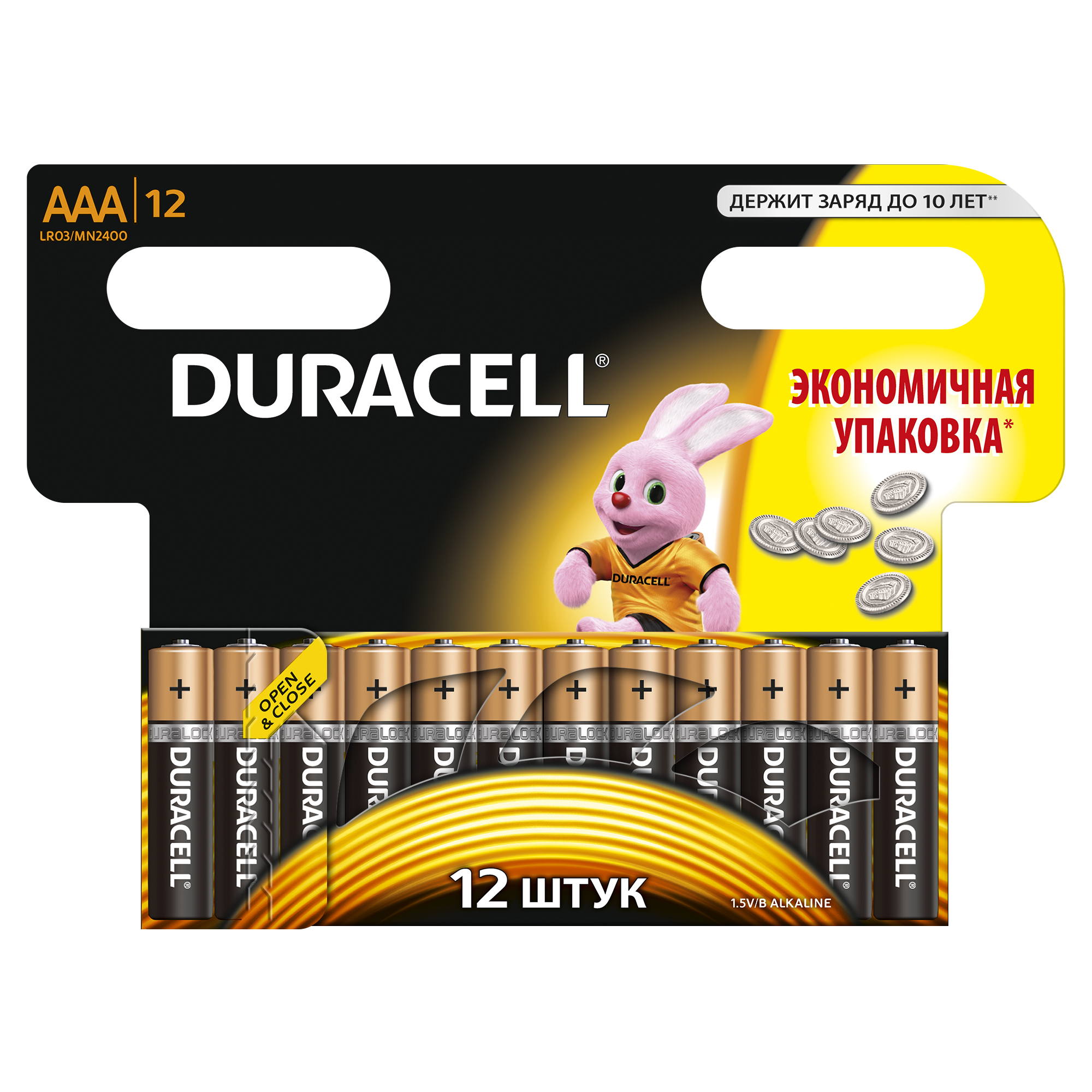 Duracell 81545432 Алкалиновая батарейка типа AAA  LR03 / MN 2400 LR03-12BL BASIC NEW