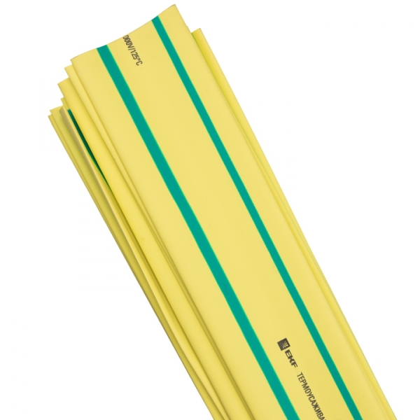 EKF PROxima Термоусаживаемая трубка ТУТ нг 20/10 желто-зеленая в отрезках по 1м