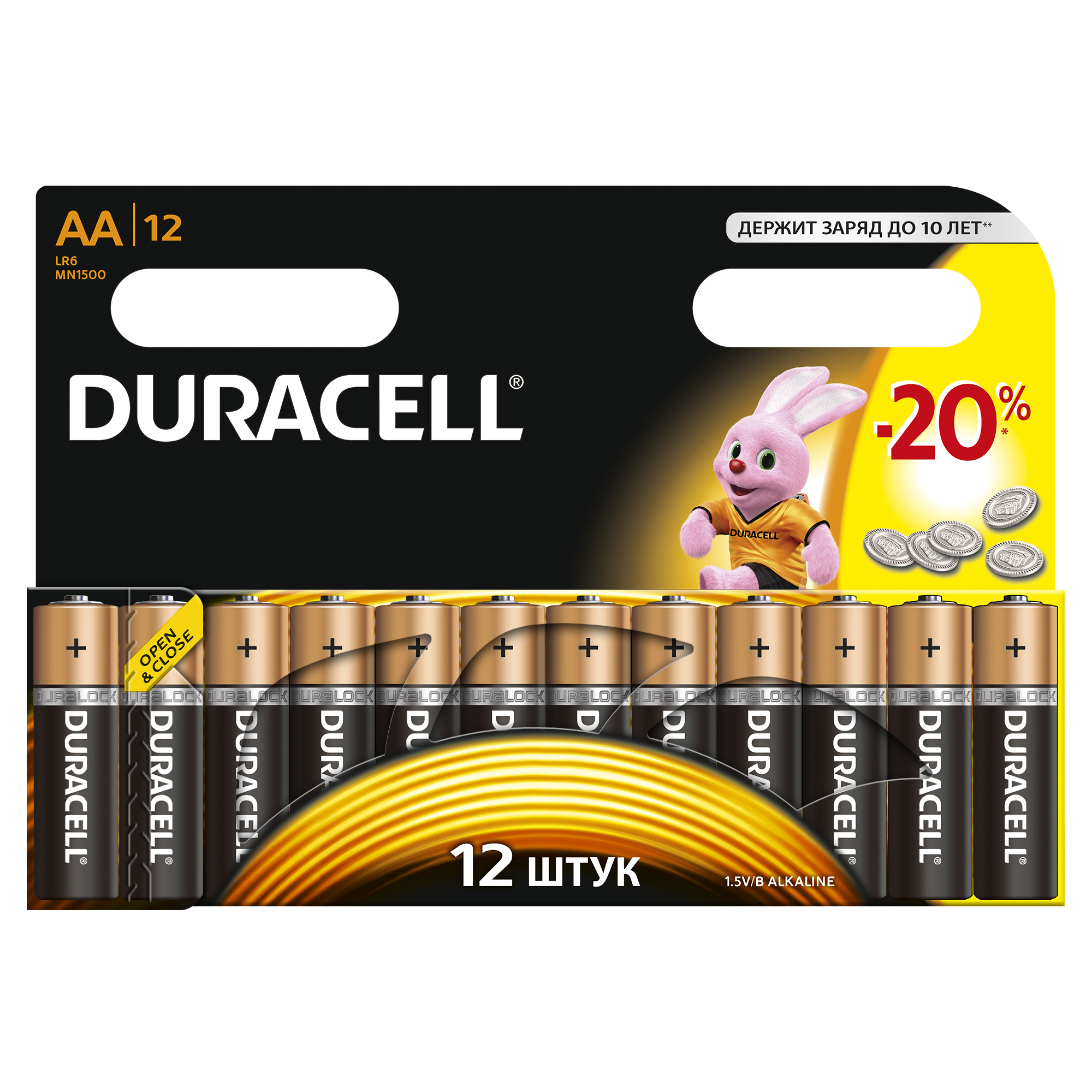 Duracell 81545412 Алкалиновая батарейка типа AA / LR6 / MN 1500&quot; LR6-12BL BASIC NEW
