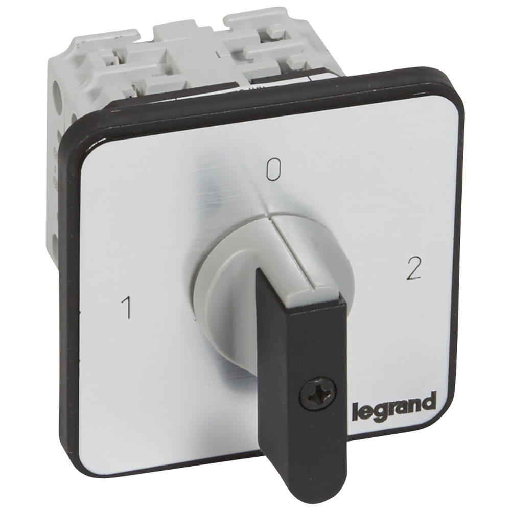 Legrand Переключатель на 2 направления с положением ''0'', 90° PR 21 2П 4 контакта крепление на дверце