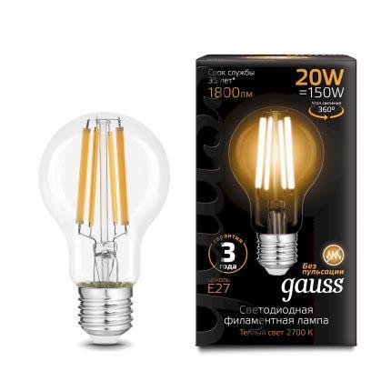 Gauss Лампа Filament А60 20W 1800lm 2700К Е27 LED