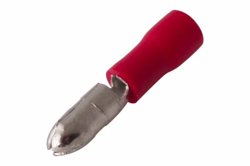 Разъем ШТЕКЕРНЫЙ изолированный штекер - 4мм 0.5-1.5мм² (РШи-п 1.5-4 / РШИп 1,25-4) красный Rexant