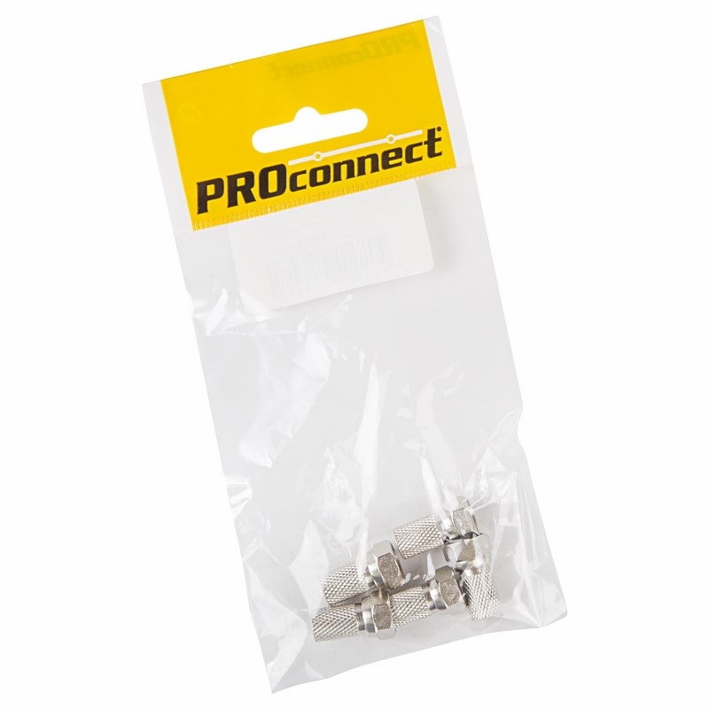 PROconnect Разъем антенный на кабель, штекер F для кабеля SAT (с резиновым уплотнителем), (5шт.) (пакет)