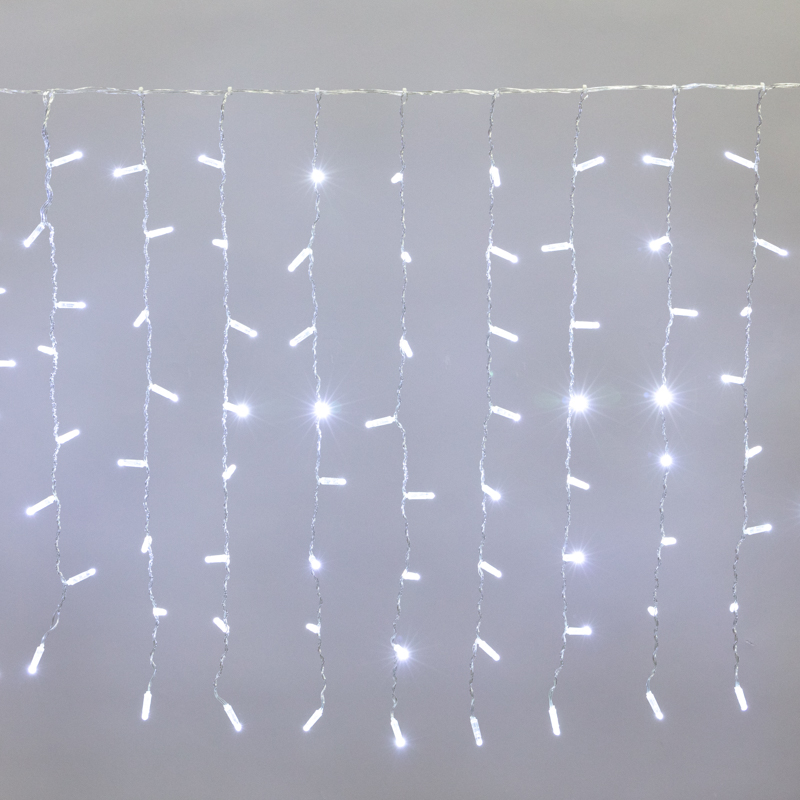 NEON-NIGHT Гирлянда "Светодиодный Дождь" 2x0,8м, прозрачный провод, 230 В, диоды Белые, 160 LED