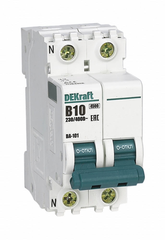 DEKraft ВА-101 Автоматический выключатель 1Р+N 10А (B) 4,5кА
