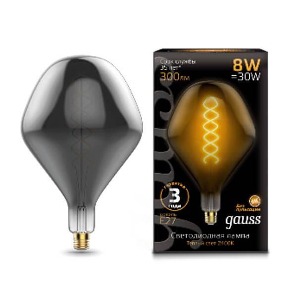 Gauss Лампа Filament SD160 8W 300lm 2400К Е27 gray flexible LED