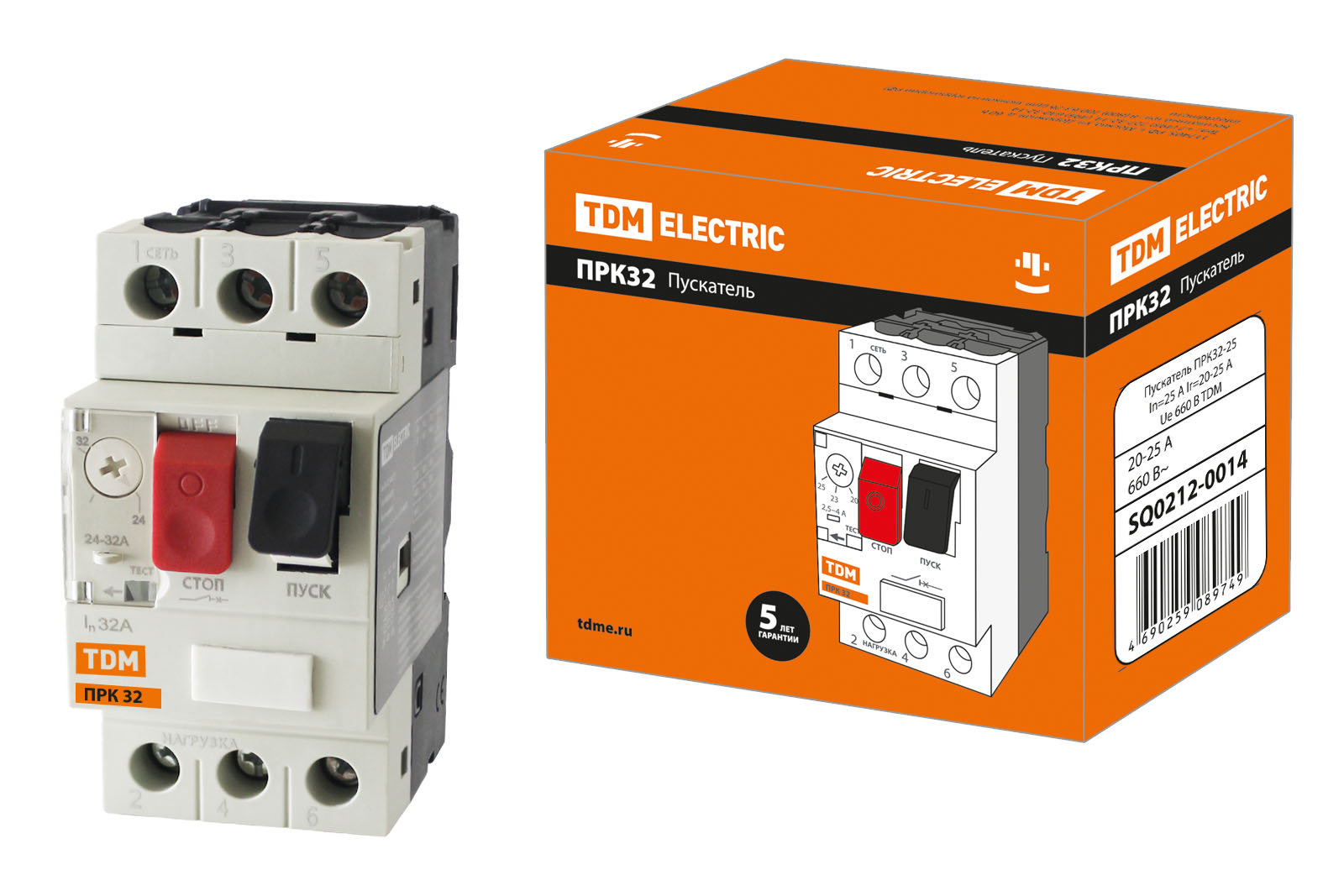 TDM Пускатель ПРК32-25 In=25A Ir=20-25A Ue 660В