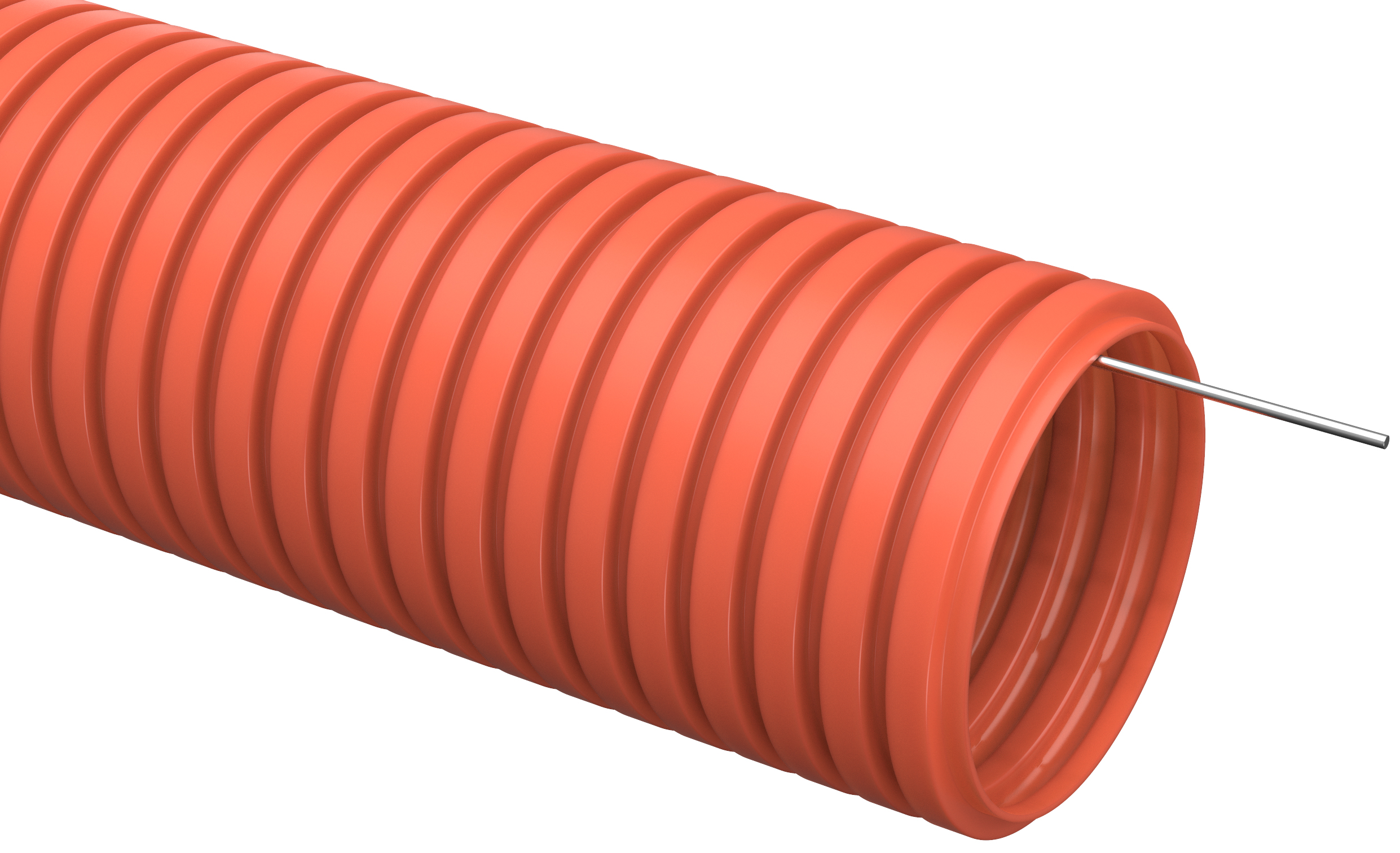 Труба гофрированная ПНД IEK ELASTA d20 с зондом оранжевая (50м)
