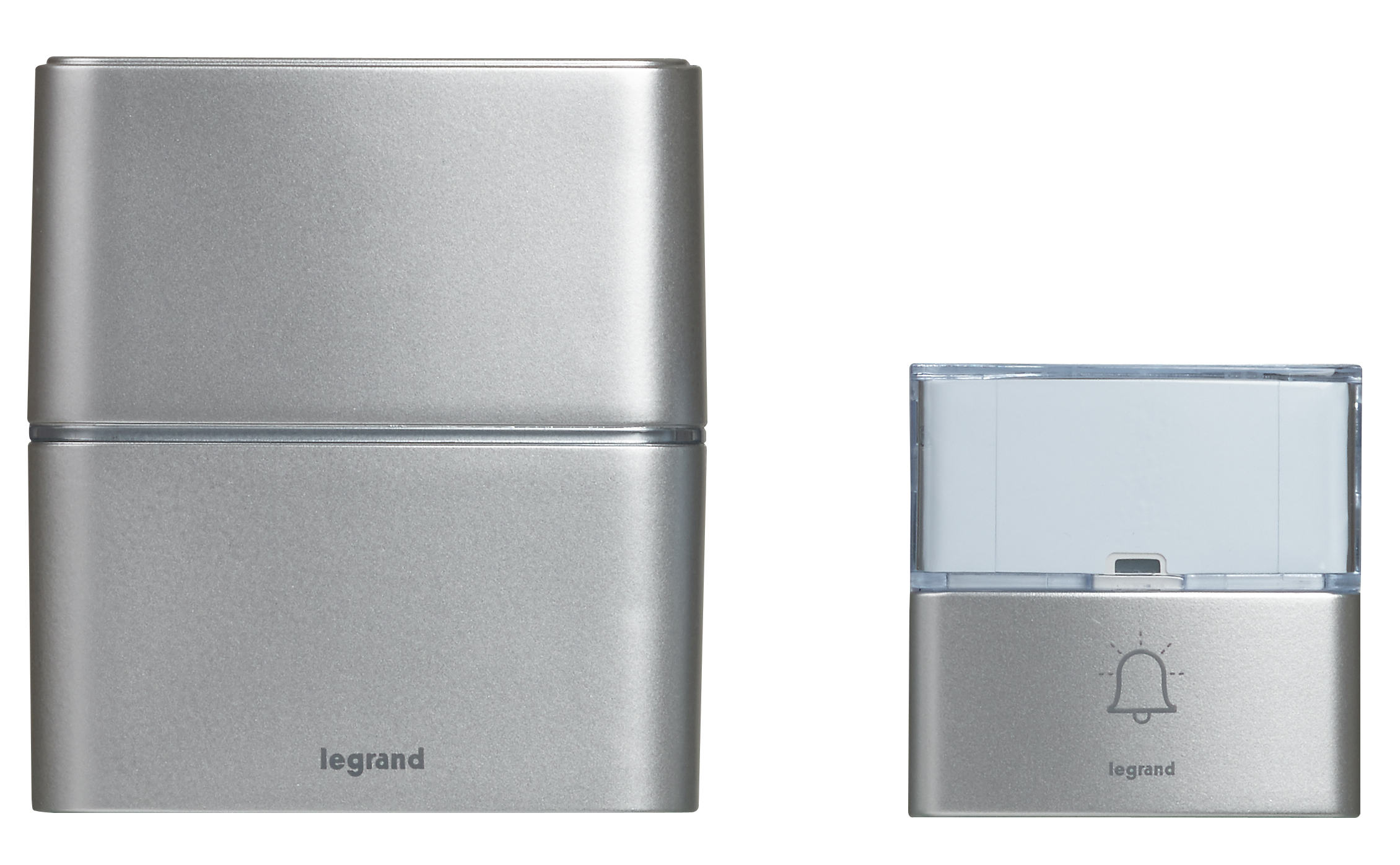 Legrand Звонок беспроводной - комплект &quot;Премиум&quot; - 30 рингтонов - дальность 200 м - цвет алюминий