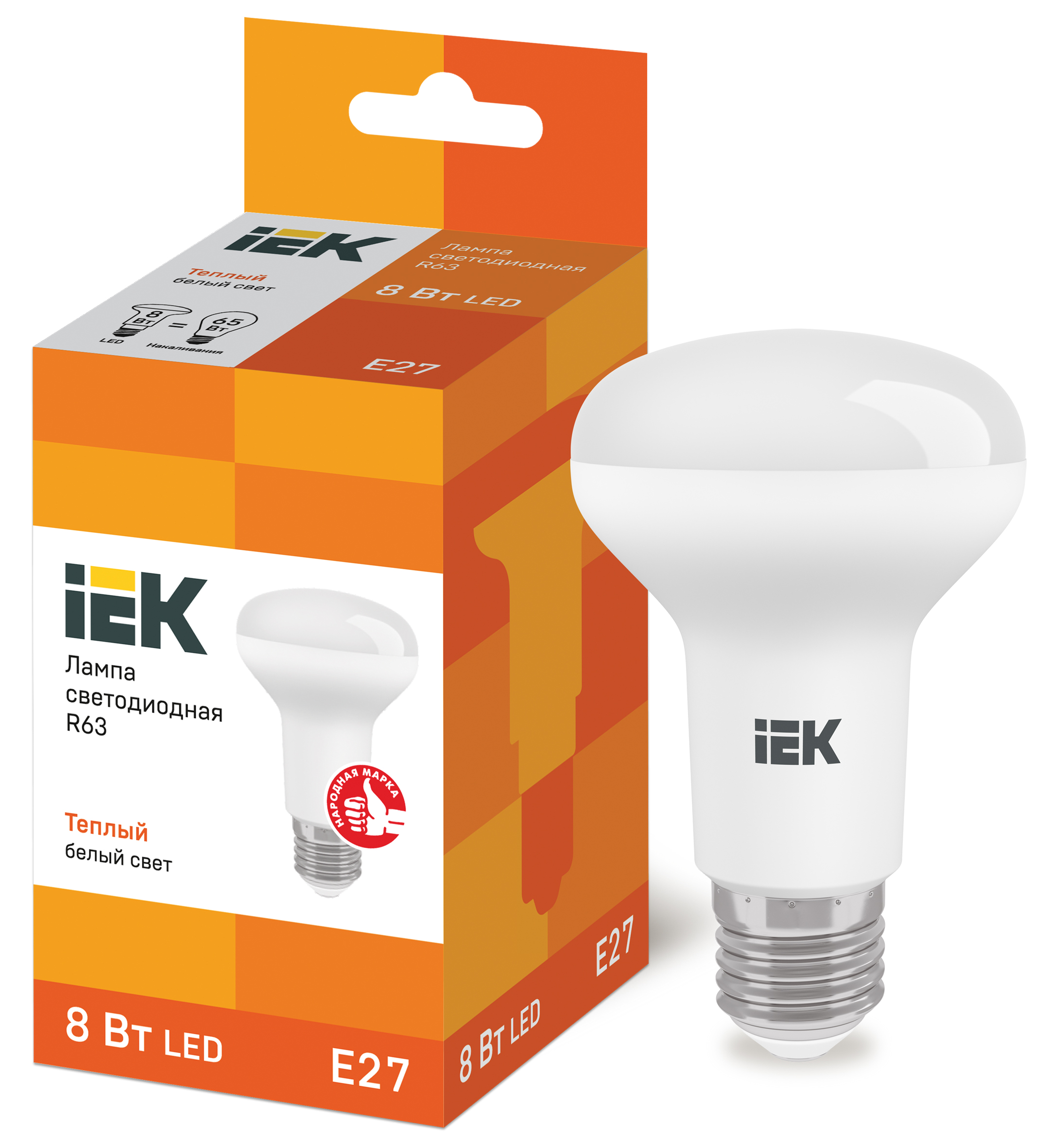 IEK Лампа светодиодная ECO R63 рефлектор 8Вт 230В 3000К E27