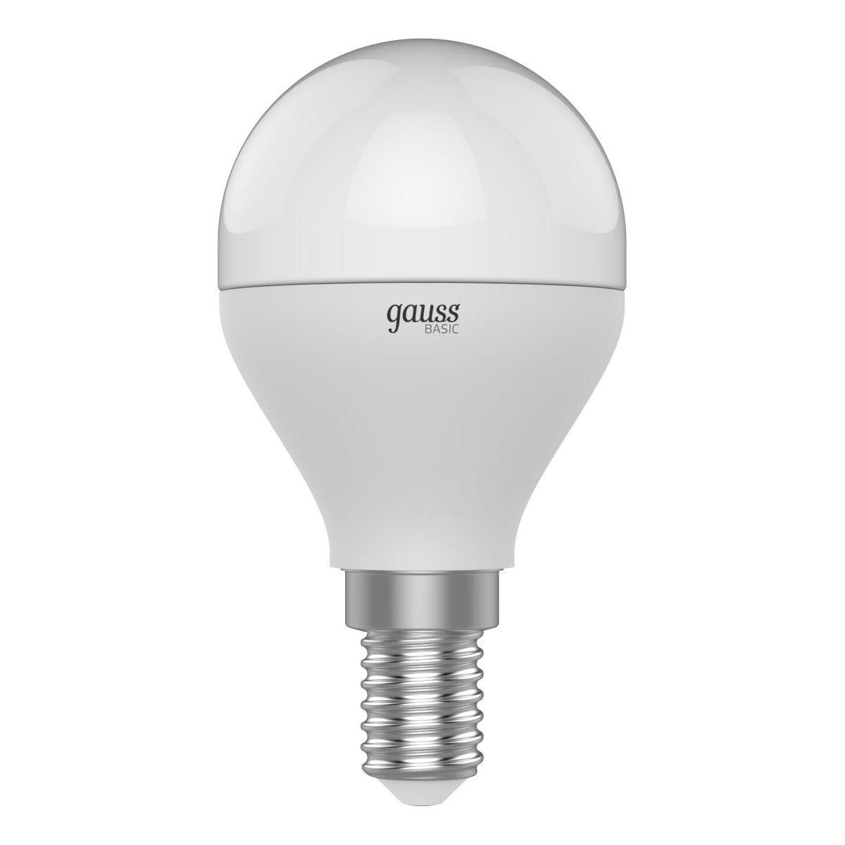 Gauss Лампа Basic Шар 7,5W 690lm 4100K E14 LED