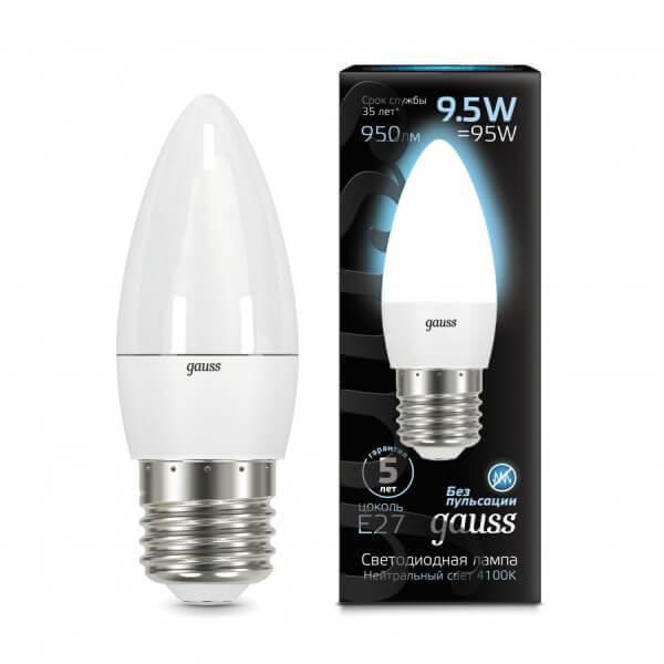 Gauss Лампа Свеча 9.5W 950lm 4100К E27 LED