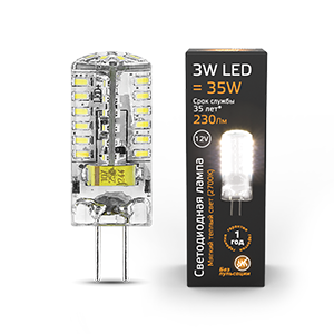 Gauss Лампа G4 12V 3W 230lm 2700K силикон LED