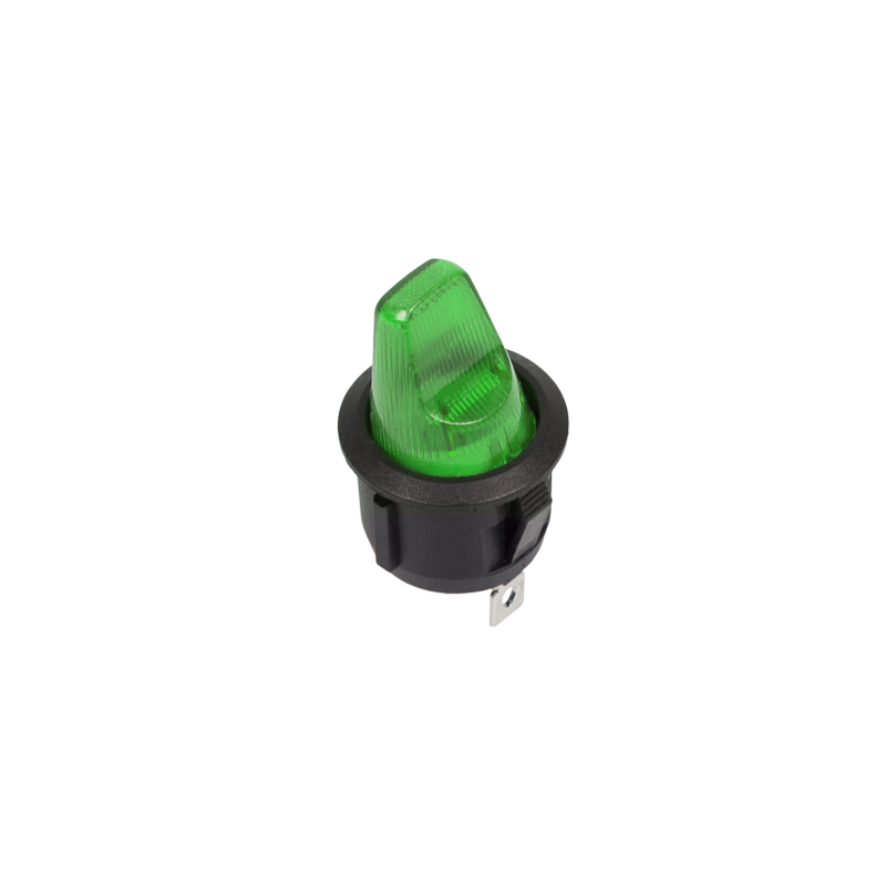 Выключатель клавишный круглый 250 V 6 А (3с) ON-OFF зеленый Rexant