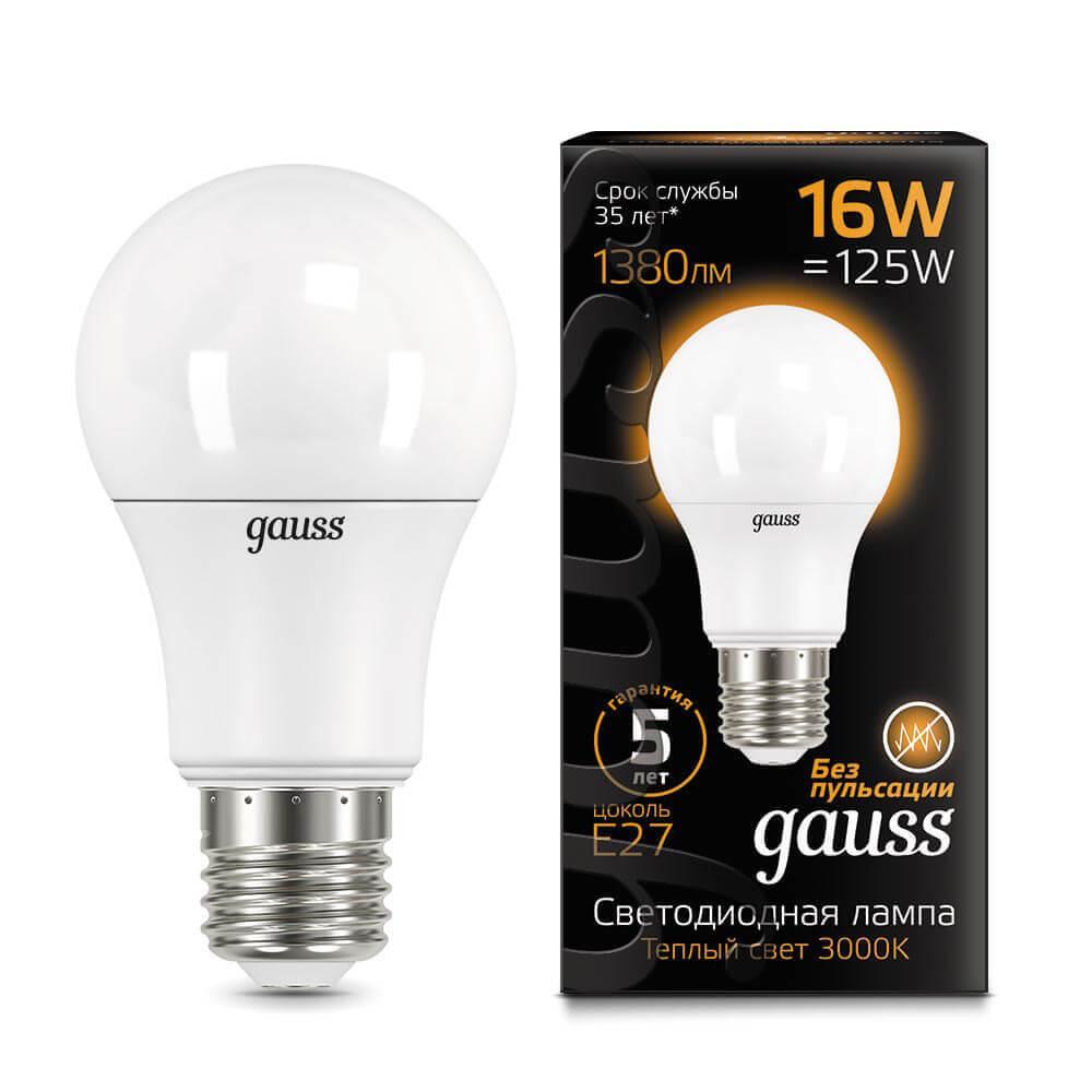 Gauss Лампа A60 16W 1440lm 3000K E27 LED