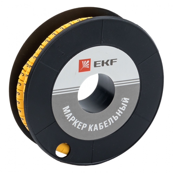 EKF PROxima Маркер кабельный 4,0 мм2 &quot;3&quot; (500 шт.) (ЕС-2)