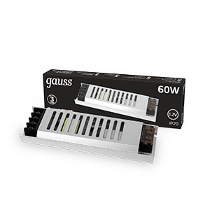 Gauss Блок питания LED STRIP PS 60W 12V - ультратонкий 1/72