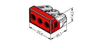 Wago клеммы для распределительных коробок; для одно- и многожильных проводников; макс. 6 мм²; 3-проводн.; прозрачный корпус